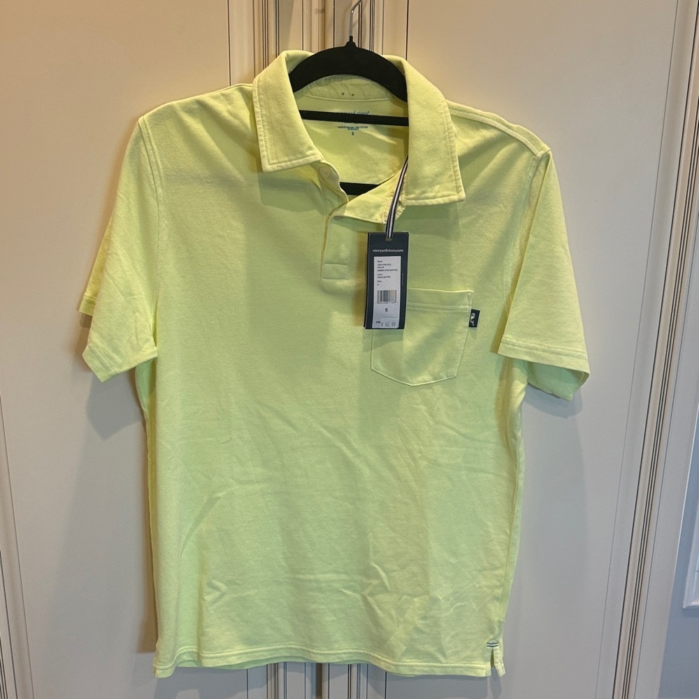 Vineyard Vines Men’s Polo Shirt – Size S – Light Yellow – NWT